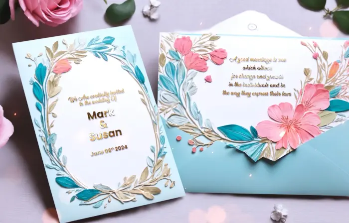 Custom 3D Floral Design Wedding Invitation Slideshow
